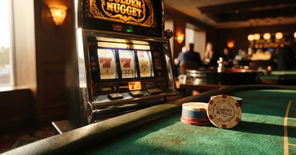 Koláž zobrazující casino bonusové karty, volné otočky na automatu a českou korunu — symboly denních nabídek pro české hráče.